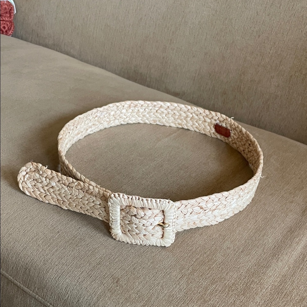 Ralph Lauren Woven Straw Belt - Natural Cream